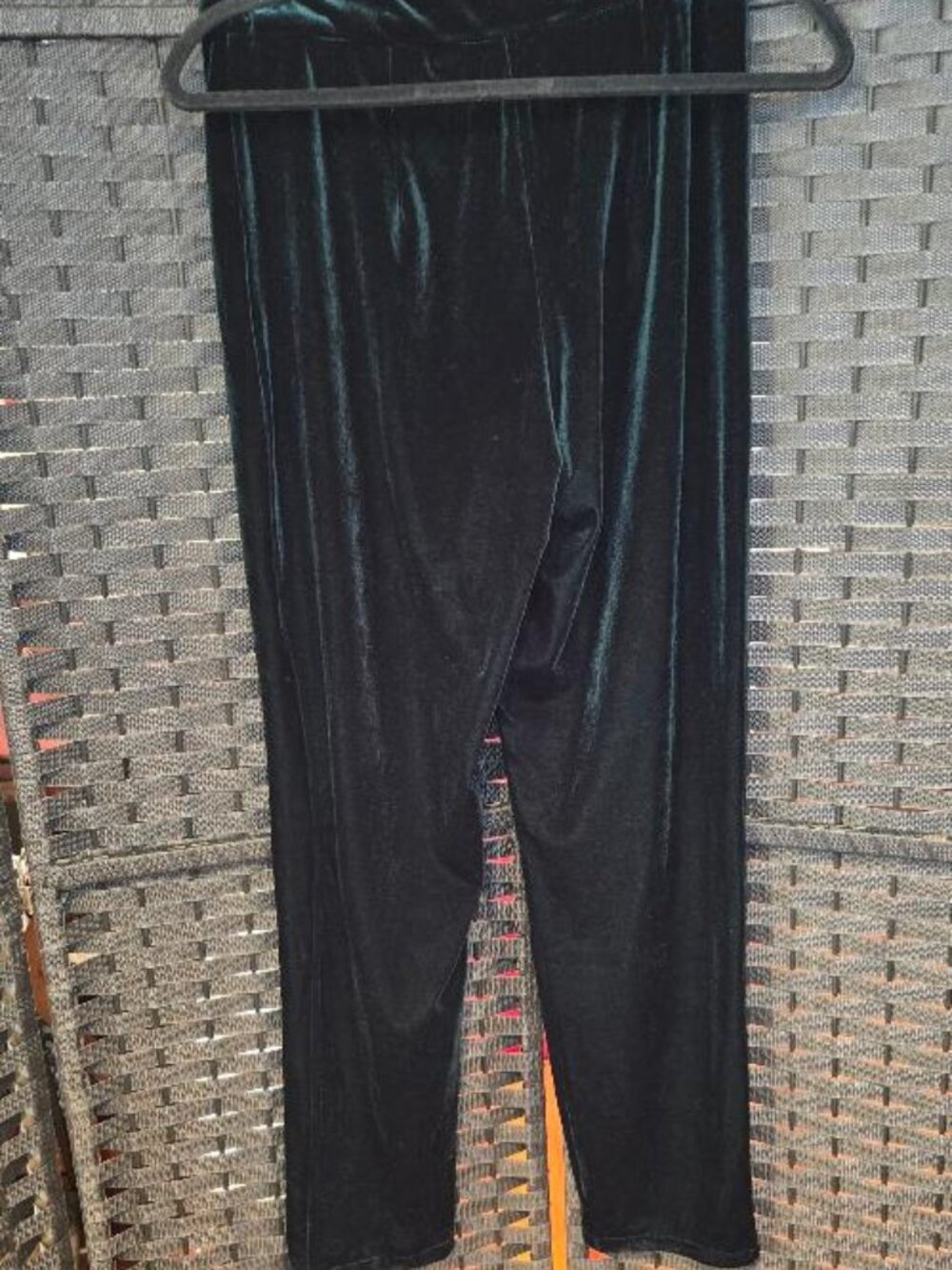 Do+BE Emerald Green Plush Velvet Women's Trousers - Picture 3 of 4